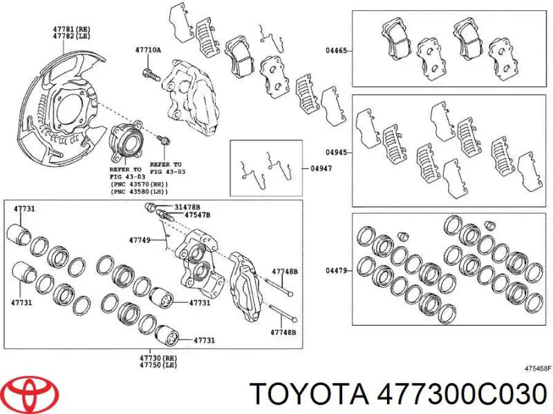  Pinza de freno delantera derecha para Toyota Sequoia K6