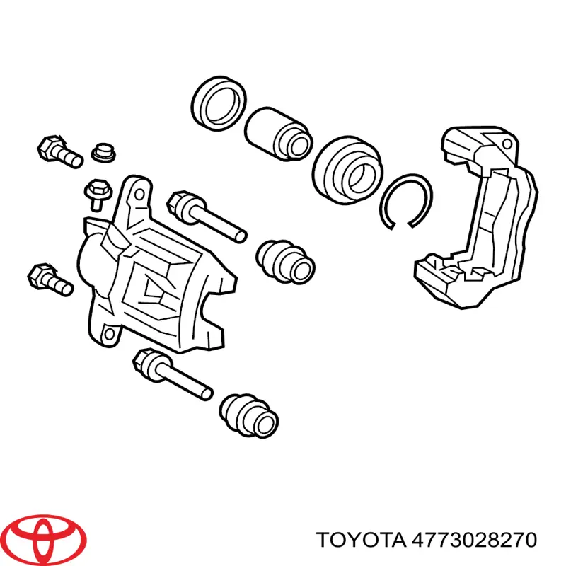 4773028270 Toyota pinza de freno trasero derecho