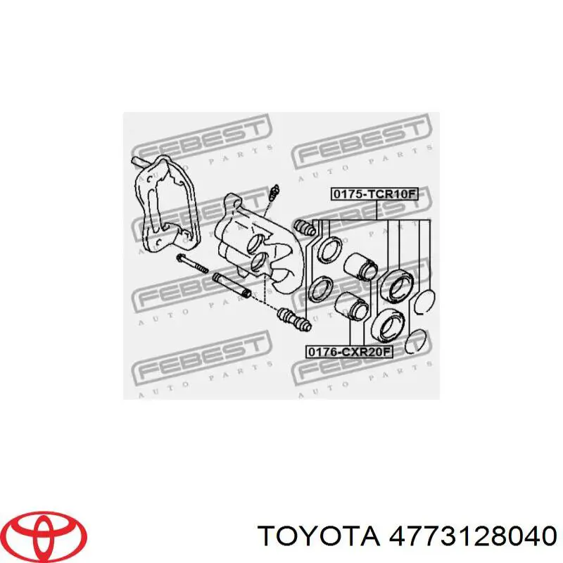 4773128040 Toyota émbolo, pinza del freno delantera