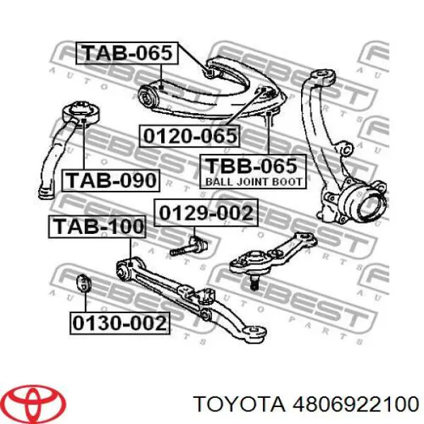 .4806922100 Toyota barra oscilante, suspensión de ruedas delantera, inferior izquierda