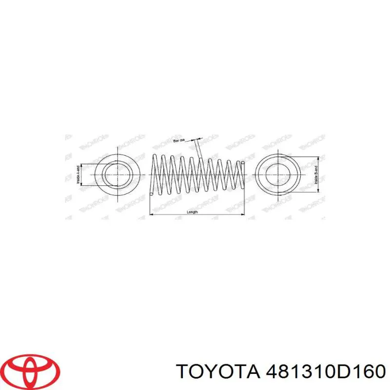 481310D160 Toyota muelle de suspensión eje delantero