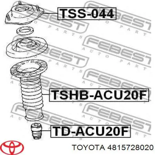 4815728020 Toyota caperuza protectora/fuelle, amortiguador delantero