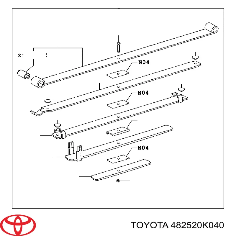  Arandela de presión, ballesta para Toyota Hilux KUN25