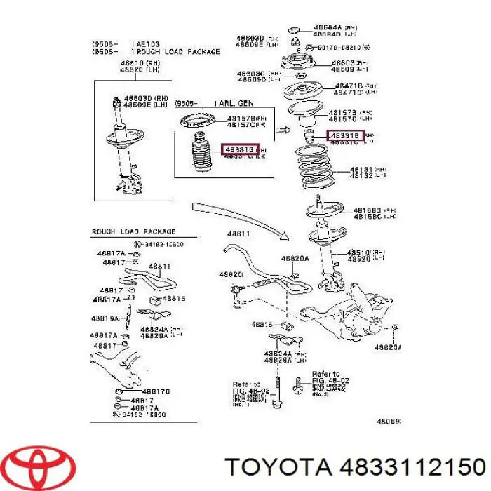 4833112150 Toyota tope de amortiguador delantero, suspensión + fuelle