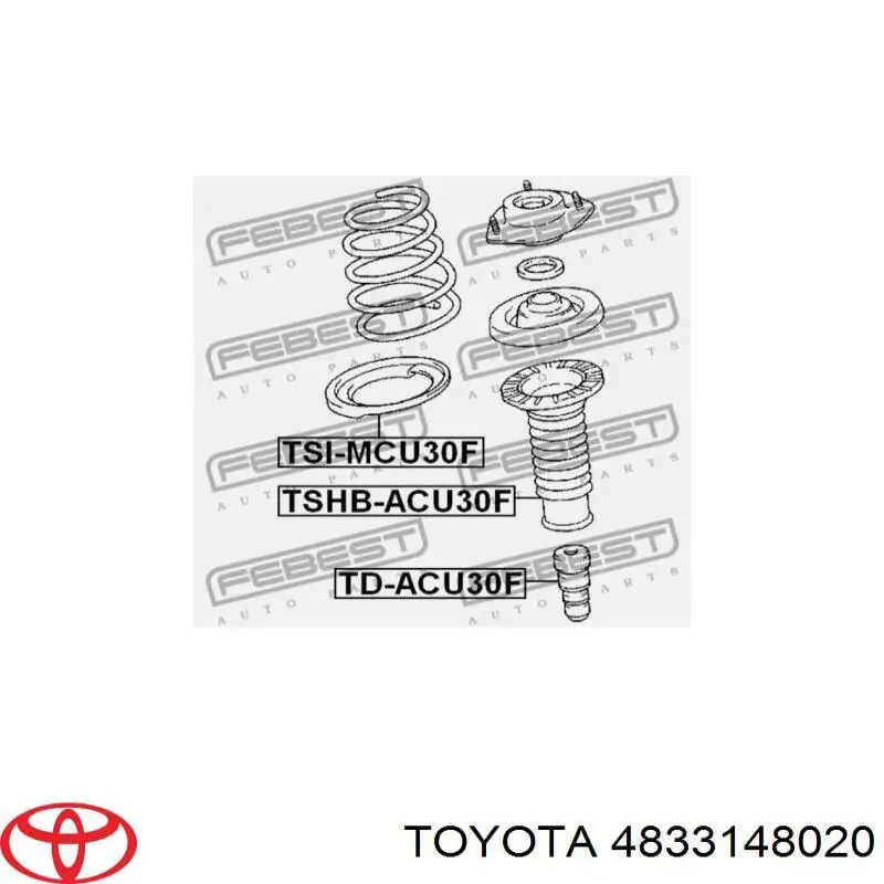 4833148020 Toyota almohadilla de tope, suspensión delantera