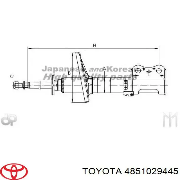 4851029445 Toyota amortiguador delantero derecho