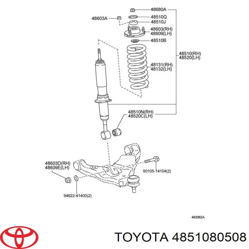 4851080508 Toyota 