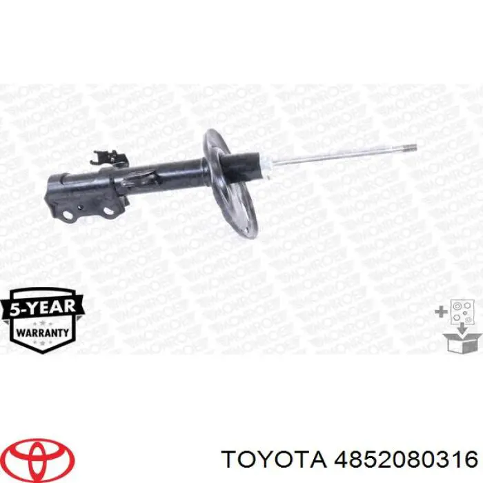 4852080316 Toyota amortiguador delantero izquierdo