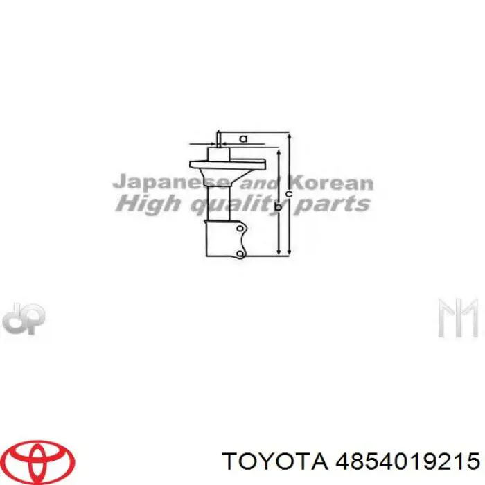 4854019215 Toyota amortiguador trasero izquierdo