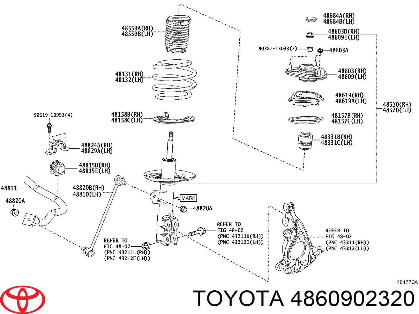  Soporte amortiguador delantero para Lexus UX AA1, AH1