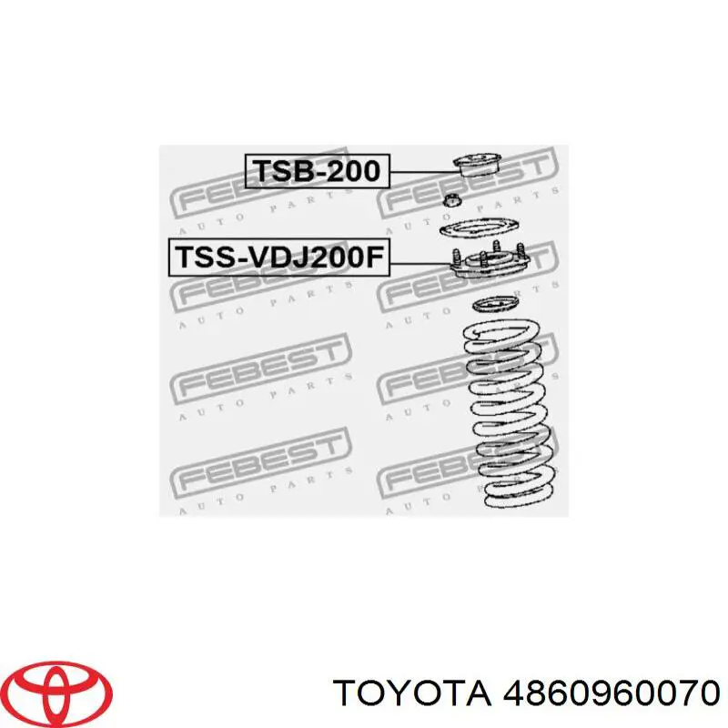  Soporte amortiguador delantero para Toyota Land Cruiser J200