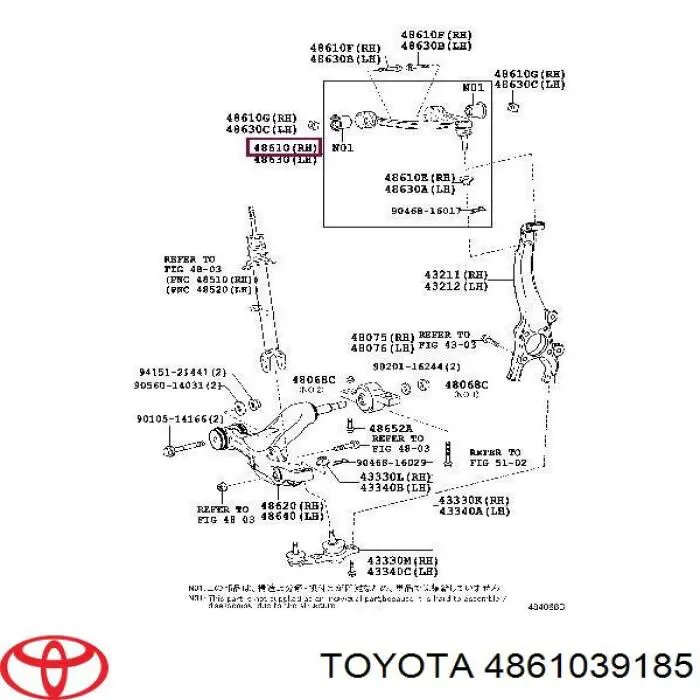  Barra oscilante, suspensión de ruedas delantera, superior derecha para Lexus GS L10