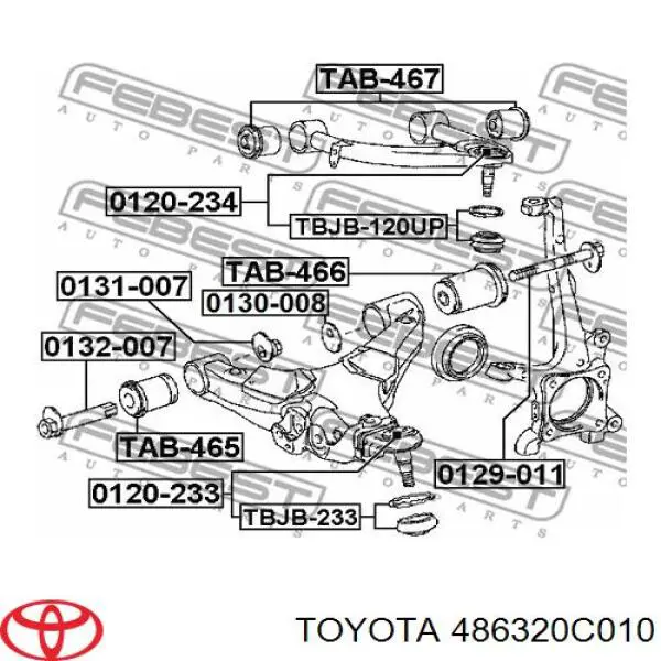  Silentblock de brazo de suspensión delantero superior para Toyota Tundra 