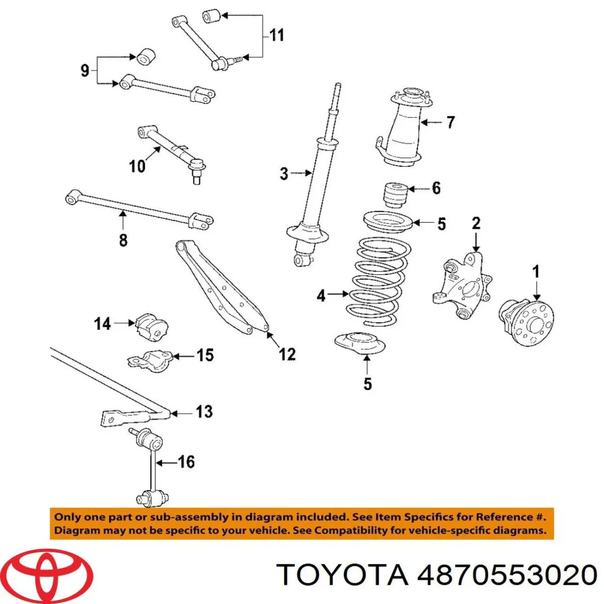  Brazo De Suspension Trasera Derecha para Lexus GS S19