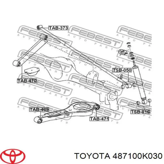  Palanca De Soporte Suspension Trasera Longitudinal Superior Izquierda/Derecha para Toyota FORTUNER N5, N6