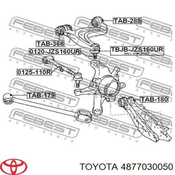  Brazo suspension trasero superior derecho para Lexus GS JZS160