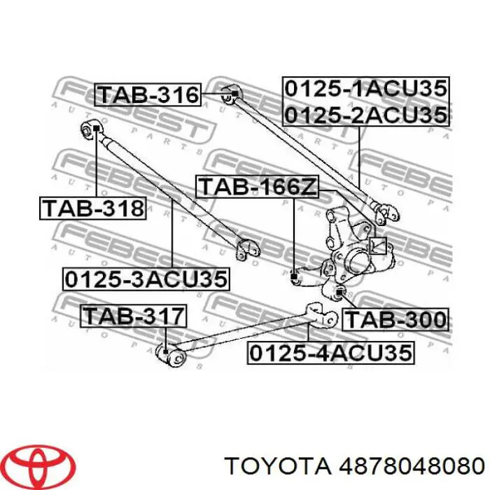 4878048080 Toyota barra de dirección, eje trasero