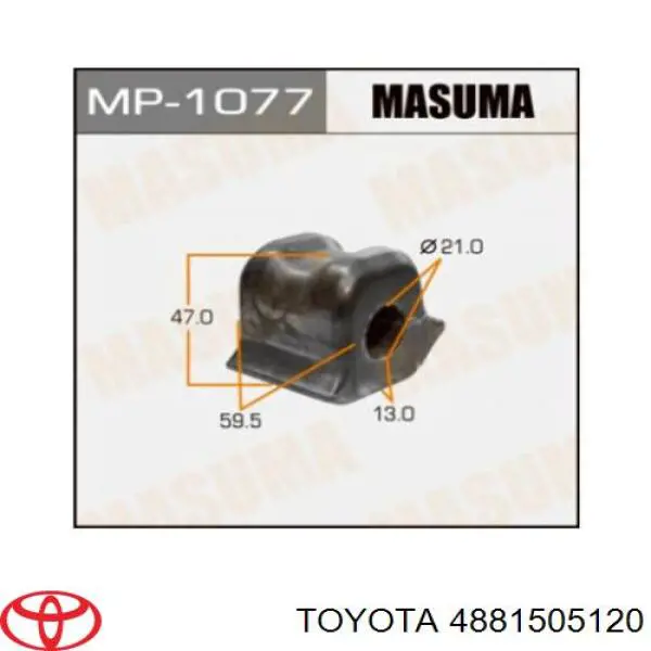 4881505120 Toyota soporte de estabilizador delantero derecho