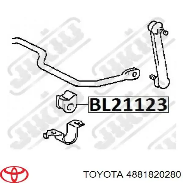 4881820280 Toyota casquillo de barra estabilizadora trasera