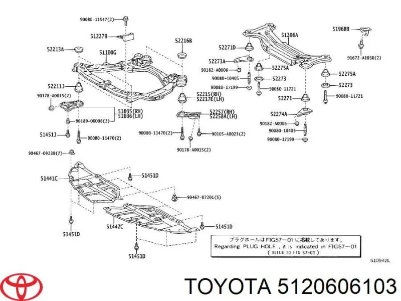  Subchasis trasero soporte motor para Toyota Solara V3