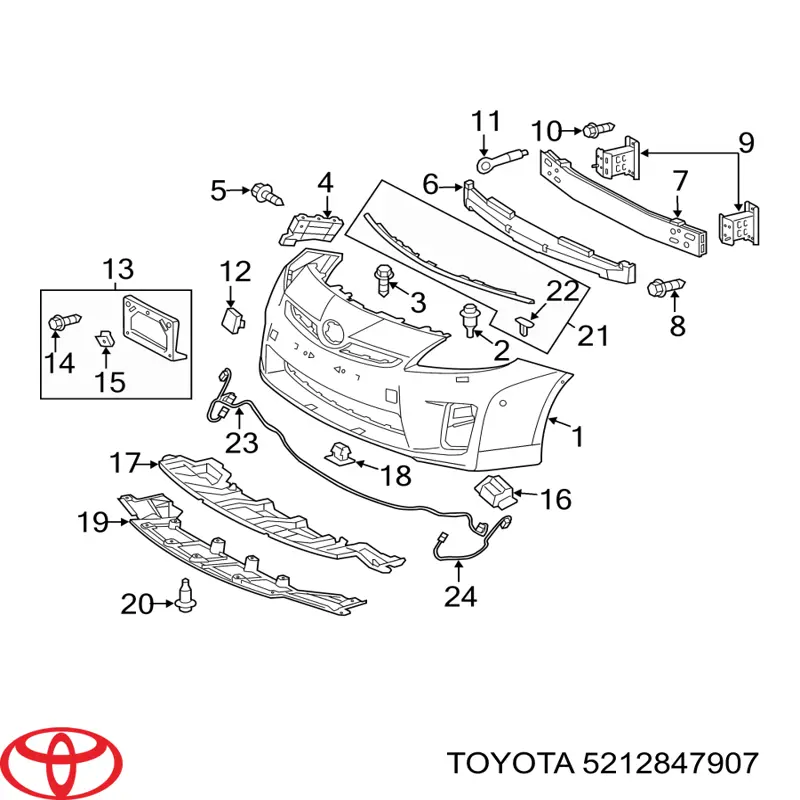  Rejilla de antinieblas delantera izquierda para Toyota Prius ZVW30