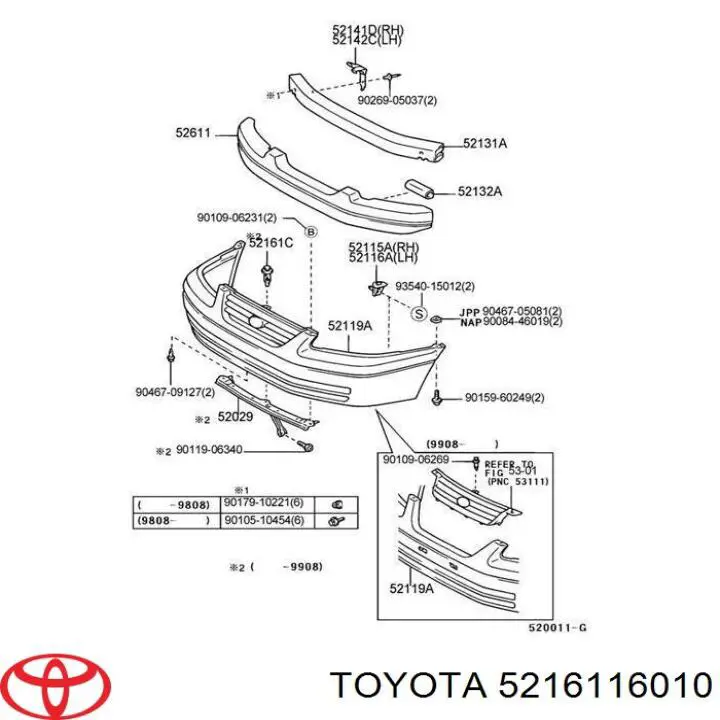  Clips de fijación de parachoques delantero para Toyota Avalon GSX30