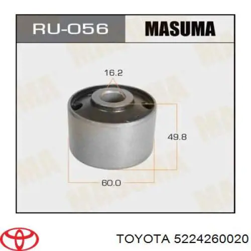 5224260020 Toyota casquillo, suspensión de cabina