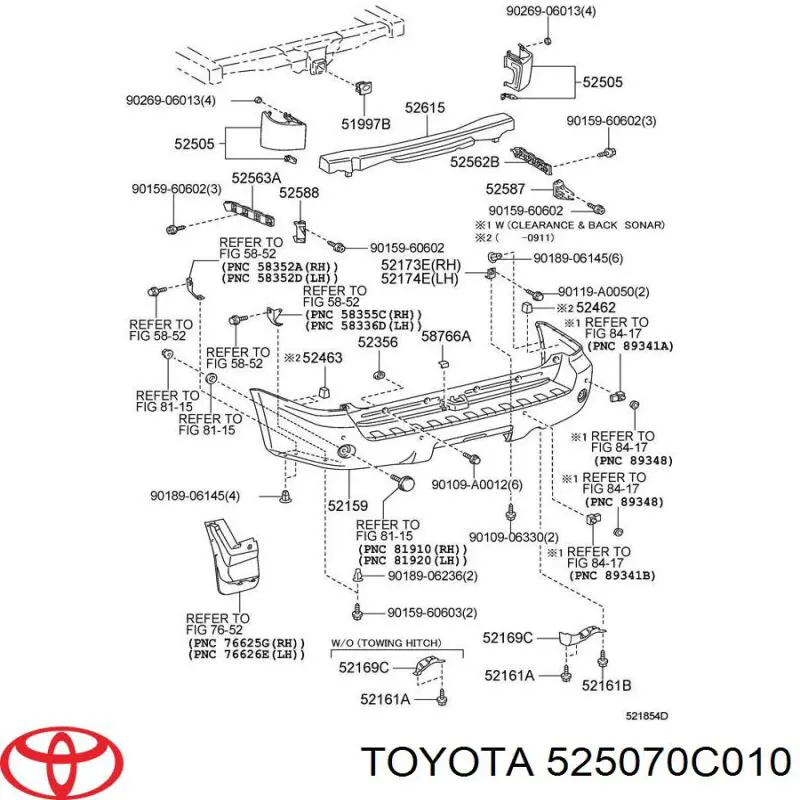  Protector para foco trasero izquierdo para Toyota Sequoia K6