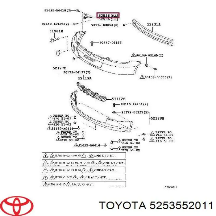  Soporte deparachoques delantero derecho para Toyota Yaris P10