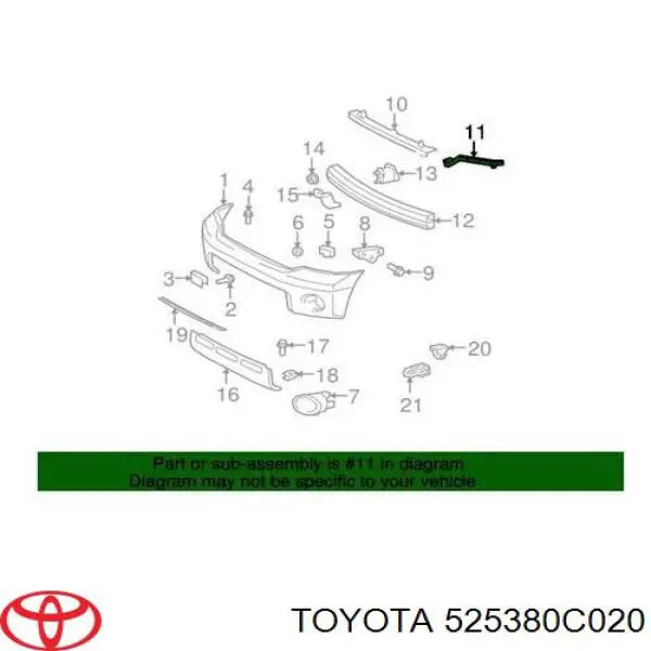  Soporte de guía para parachoques delantero, izquierdo para Toyota Tundra 