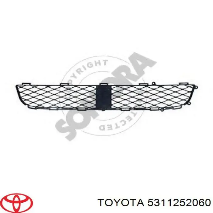 5311252060 Toyota rejilla de ventilación, parachoques trasero, central