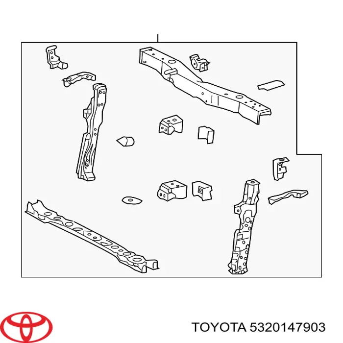 5320147903 Toyota soporte de radiador completo