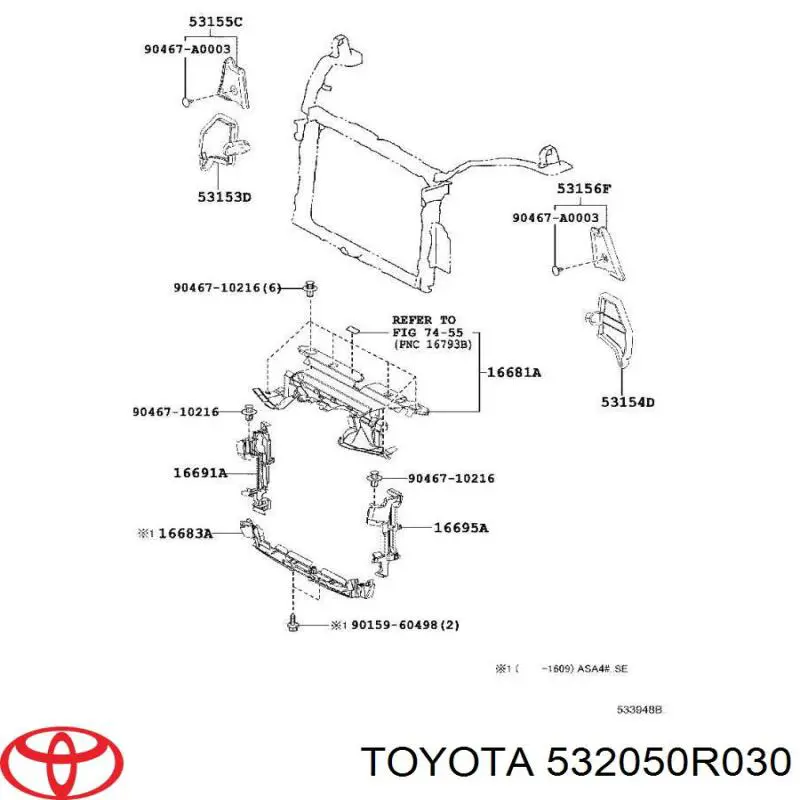  Soporte de radiador superior (panel de montaje para foco) para Toyota RAV4 4 