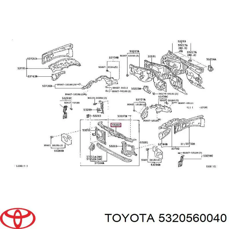  Soporte de radiador superior (panel de montaje para foco) para Toyota Land Cruiser 