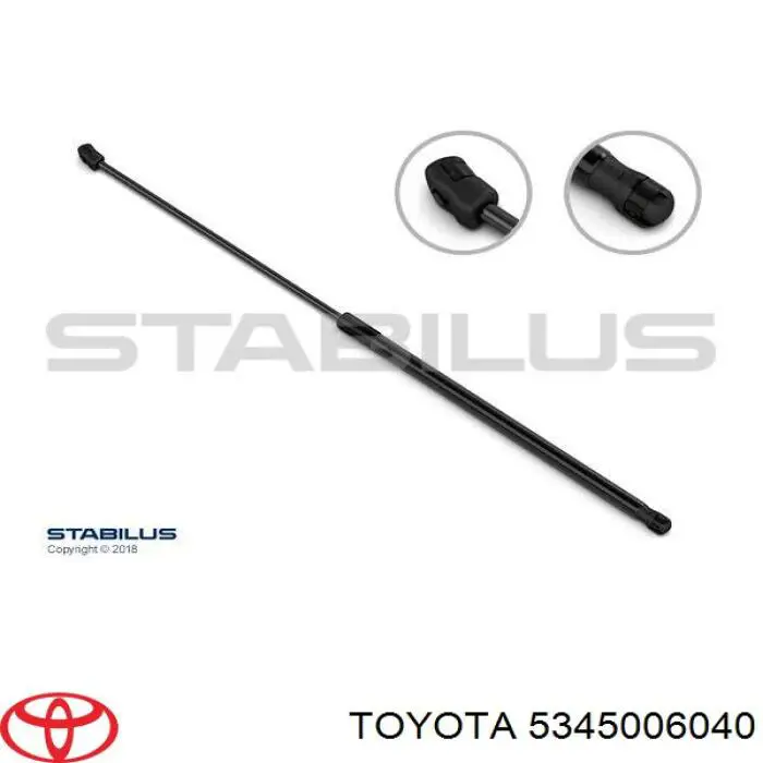 5345006040 Toyota muelle neumático, capó de motor derecho