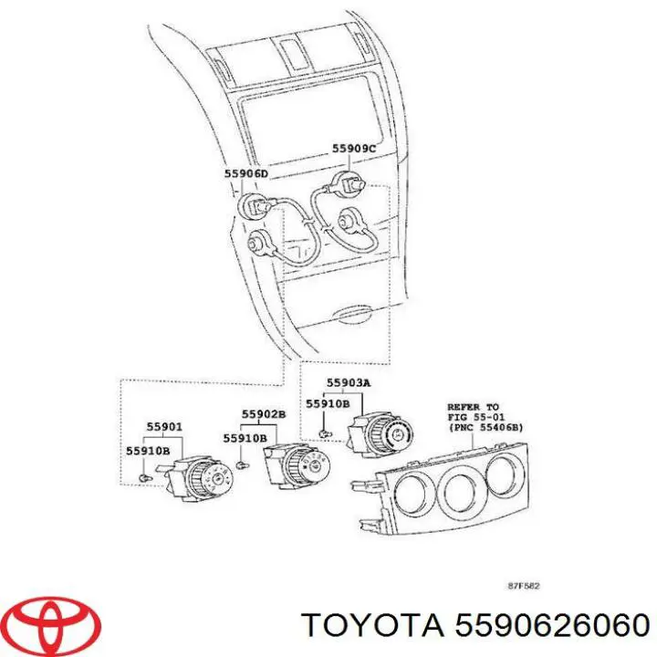  Regulador flujo de aire, ventilador habitáculo para Toyota Auris E15