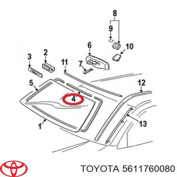  Junta, parabrisas para Lexus GX 