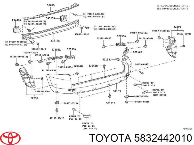  Soporte Amplificador Para Parachoques Trasero para Toyota RAV4 3 