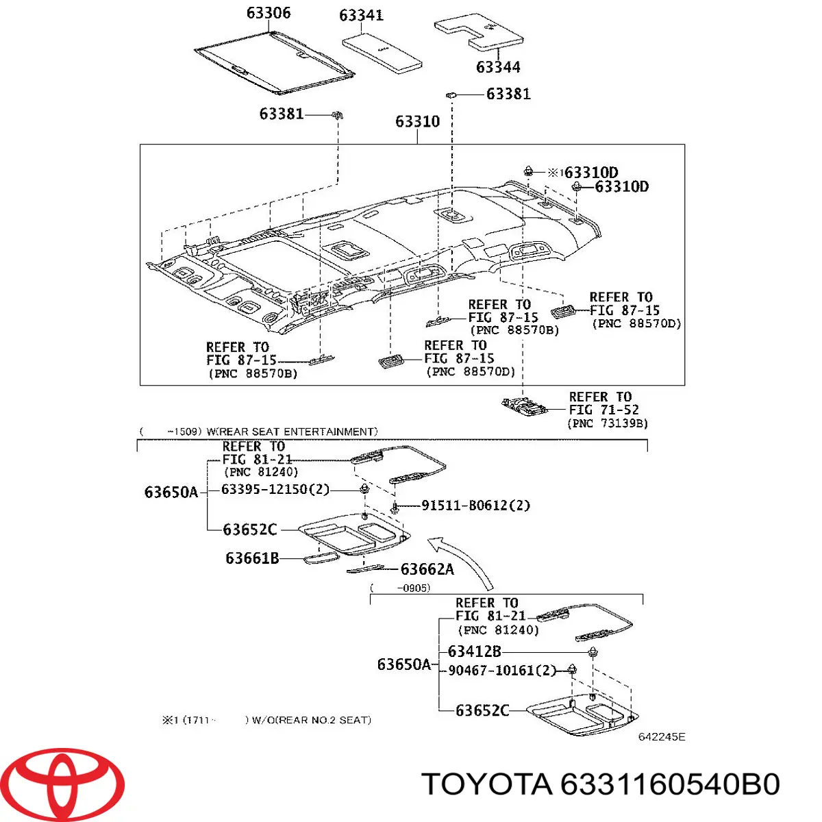  Tapicería de techo para Lexus LX URJ201