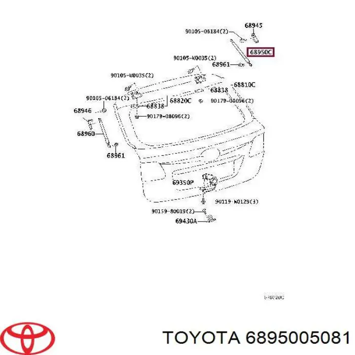 6895005081 Toyota amortiguador de maletero