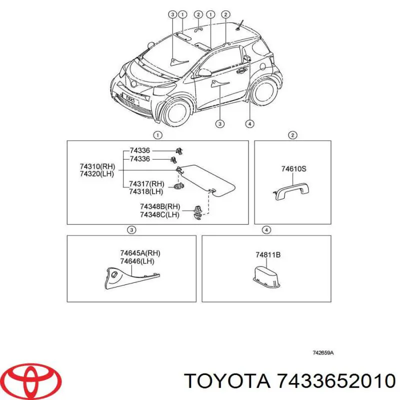  Retenedor de visera para Lexus ES 