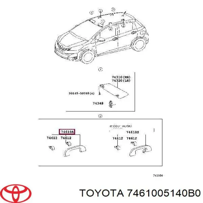  Manilla de techo para Toyota Prius ZVW30