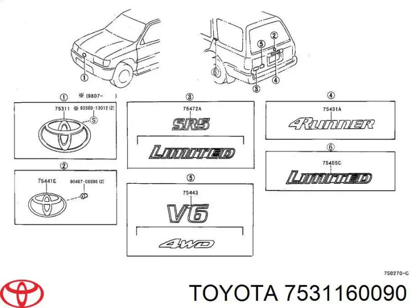  Logotipo del radiador I para Toyota Land Cruiser J8