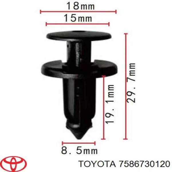  Clip, Tubuladura de sujeción, alféizar de la puerta para Toyota Avalon GSX30