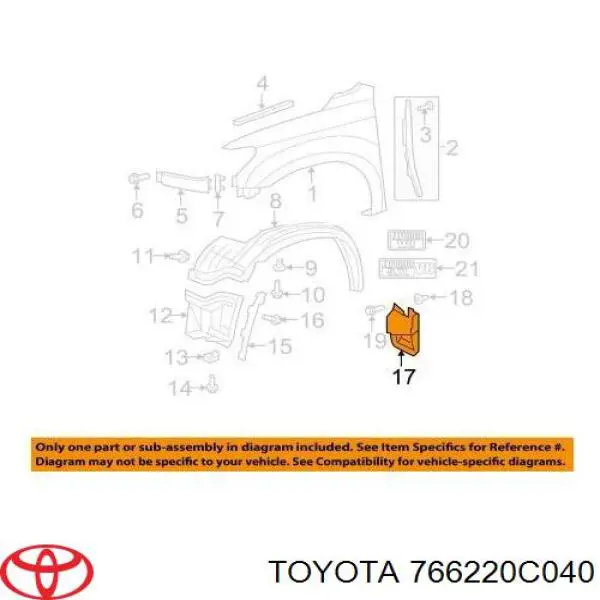  Faldilla guardabarro delantera izquierda para Toyota Tundra 