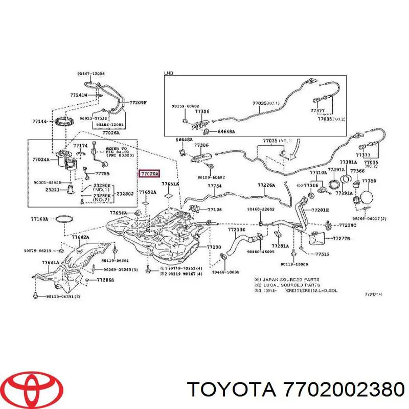  Módulo alimentación de combustible para Toyota Auris E15