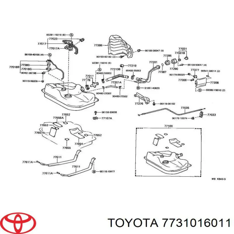  Tapa (tapón) del depósito de combustible para Toyota Hilux N