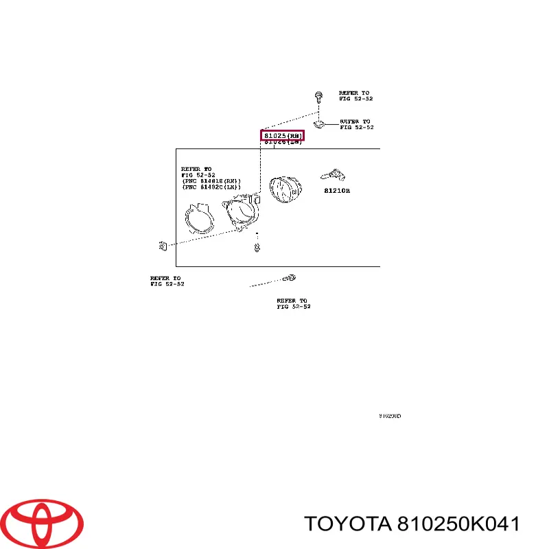 810250K041 Toyota faro antiniebla derecho