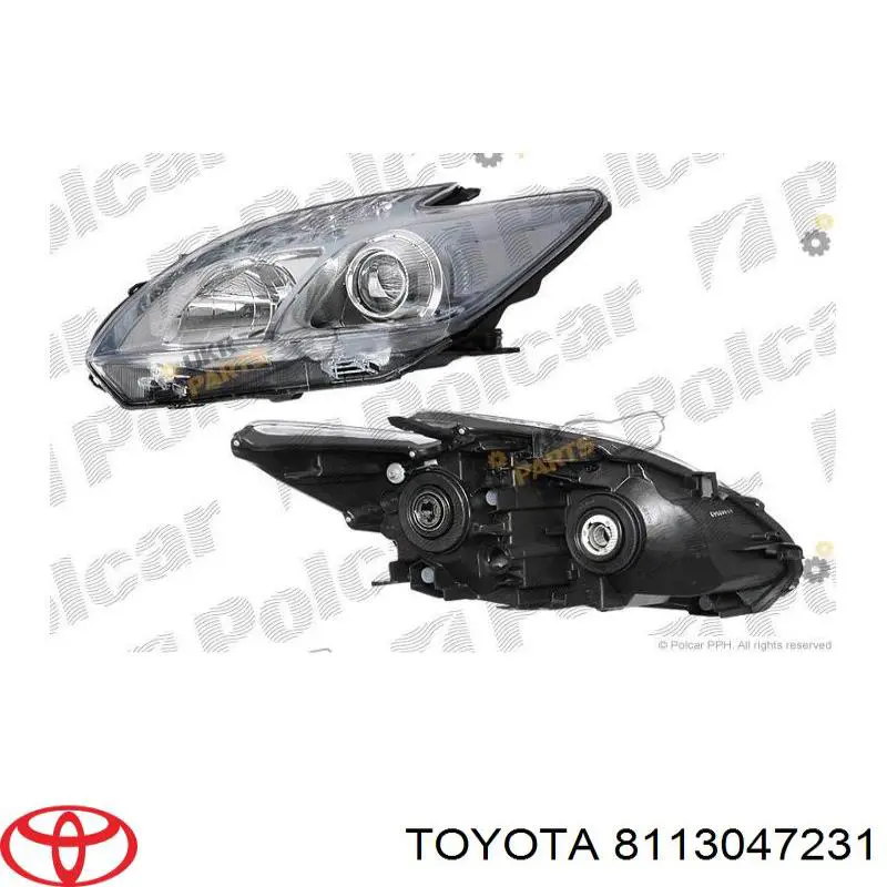 8113047231 Toyota faro derecho