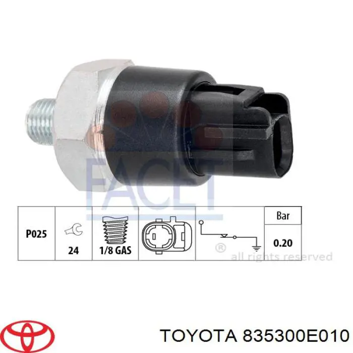 835300E010 Toyota indicador, presión del aceite